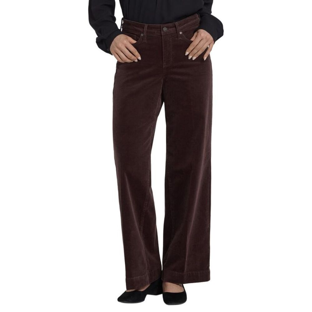 Nydj Womens  Teresa Bitter Chocolate Wide Leg Jean